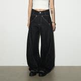 ユニセックス☆構築的 カーブデニムパンツ立体シルエットステッチ | 17kg | 詳細画像5 