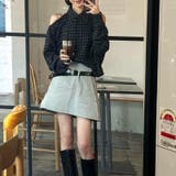 甘辛系ガールズ☆【春】チェック柄 オフショルダー 長袖シャツ | 17kg | 詳細画像3 