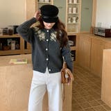 甘辛系ガールズ☆【春】刺繍かぎ編み クルーネックニットカーディガン | 17kg | 詳細画像9 