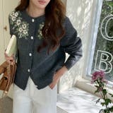 甘辛系ガールズ☆【春】刺繍かぎ編み クルーネックニットカーディガン | 17kg | 詳細画像15 