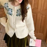 甘辛系ガールズ☆【春】刺繍かぎ編み クルーネックニットカーディガン | 17kg | 詳細画像19 