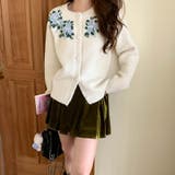 甘辛系ガールズ☆【春】刺繍かぎ編み クルーネックニットカーディガン | 17kg | 詳細画像22 