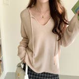 甘辛系ガールズ☆【春】リボン付き Vネック ルーズニットセーター | 17kg | 詳細画像15 