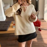 甘辛系ガールズ☆【春】リボン付き Vネック ルーズニットセーター | 17kg | 詳細画像21 