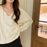 甘辛系ガールズ☆【春】リボン付き Vネック ルーズニットセーター | 17kg | 詳細画像23 