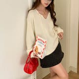 甘辛系ガールズ☆【春】リボン付き Vネック ルーズニットセーター | 17kg | 詳細画像27 