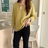 甘辛系ガールズ☆【春】リボン付き Vネック ルーズニットセーター | 17kg | 詳細画像6 
