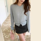 ブルー | 気負わず快適☆【春】ウール混 素材感ニットカーディガン | 17kg