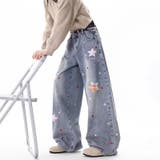 ゆるカワコーデ☆【春】星型ワッペン ワイドデニムパンツ | 17kg | 詳細画像1