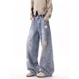 ゆるカワコーデ☆【春】星型ワッペン ワイドデニムパンツ | 17kg | 詳細画像3