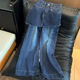 今季トレンド☆【春】フェイクレイヤードスカート風デニムパンツ | 17kg | 詳細画像4 