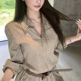 気負わず快適☆【春】ストライプ バルーンシャツワンピース | 17kg | 詳細画像7 