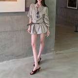 気負わず快適☆【春】ストライプ バルーンシャツワンピース | 17kg | 詳細画像4 