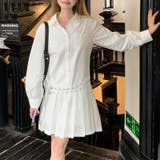 甘辛系ガールズ 【春】ダブルウエストベルト装飾 シャツワンピースプリーツスカート | 17kg | 詳細画像1 