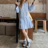 甘辛系ガールズ 【春】ダブルウエストベルト装飾 シャツワンピースプリーツスカート | 17kg | 詳細画像7 