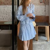 甘辛系ガールズ 【春】ダブルウエストベルト装飾 シャツワンピースプリーツスカート | 17kg | 詳細画像13 
