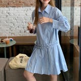甘辛系ガールズ 【春】ダブルウエストベルト装飾 シャツワンピースプリーツスカート | 17kg | 詳細画像3 