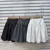 ホワイト | 今季トレンド☆【春】スーツ素材ドット柄 フレアスカート体型カバー ミディ丈 | 17kg