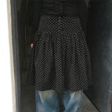 ブラック | 今季トレンド☆【春】スーツ素材ドット柄 フレアスカート体型カバー ミディ丈 | 17kg