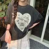 ミレニアル学園風 【春】ハートプリント ルーズTシャツ＋ホワイト | 17kg | 詳細画像10 
