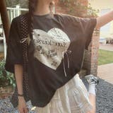 ミレニアル学園風 【春】ハートプリント ルーズTシャツ＋ホワイト | 17kg | 詳細画像12 