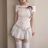 甘辛系ガールズ☆【春】ボタン＆リボン プリーツ Aライン ミニスカート | 17kg | 詳細画像4 