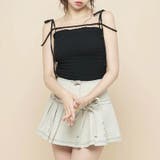 甘辛系ガールズ☆【春】プリーツ キャミソール ショート丈 リボン付きトップス | 17kg | 詳細画像1 