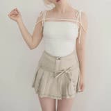 甘辛系ガールズ☆【春】プリーツ キャミソール ショート丈 リボン付きトップス | 17kg | 詳細画像4 