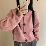 ピンク | レトロ クルーネック ニットカーディガン | 17kg