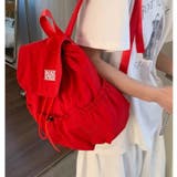 レッド | ナイロン×キャンバス 大容量バックパック レディース | 17kg