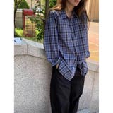 【秋】チェック柄長袖シャツ レディース オーバーサイズ | 17kg | 詳細画像2
