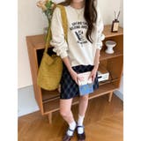 【秋】サーフィンドッグプリントスウェット レディース ゆったりシルエット | 17kg | 詳細画像3 