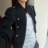 【秋冬】ナポレオンデザイン スタンドカラーウエストシェイプジャケット | 17kg | 詳細画像13 