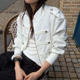 ホワイト | 【秋冬】ナポレオンデザイン スタンドカラーウエストシェイプジャケット | 17kg