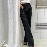 カジュアルローウエストスリムワイドレッグレザーパンツ ワイドパンツ | 17kg | 詳細画像11 