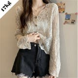 ベージュ | 【SHOPLIST限定】女性らしく程よい透明感透かし彫りブラウス | 17kg