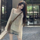 【SHOPLIST限定】女性らしい大人っぽい透かし編みブラウス | 17kg | 詳細画像10 