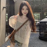 【SHOPLIST限定】女性らしい大人っぽい透かし編みブラウス | 17kg | 詳細画像11 