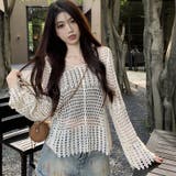 【SHOPLIST限定】女性らしい大人っぽい透かし編みブラウス | 17kg | 詳細画像14 