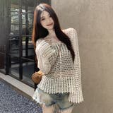 【SHOPLIST限定】女性らしい大人っぽい透かし編みブラウス | 17kg | 詳細画像2 