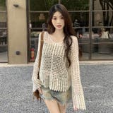 【SHOPLIST限定】女性らしい大人っぽい透かし編みブラウス | 17kg | 詳細画像3 