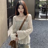 【SHOPLIST限定】女性らしい大人っぽい透かし編みブラウス | 17kg | 詳細画像9 