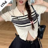 韓国ファッション両端前開きポロカラーサマーニットTシャツ | 17kg | 詳細画像1