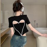 【SHOPLIST限定】韓国風バッグレスハートデザインTシャツ | 17kg | 詳細画像17 