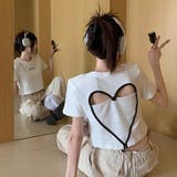 【SHOPLIST限定】韓国風バッグレスハートデザインTシャツ | 17kg | 詳細画像19 