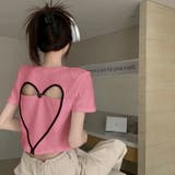 【SHOPLIST限定】韓国風バッグレスハートデザインTシャツ | 17kg | 詳細画像20 