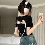 【SHOPLIST限定】韓国風バッグレスハートデザインTシャツ | 17kg | 詳細画像4 