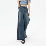 一癖あるレトロ裾幅の広いスカート錯視ワイドレッグロングデニムパンツ | 17kg | 詳細画像11
