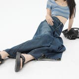 一癖あるレトロ裾幅の広いスカート錯視ワイドレッグロングデニムパンツ | 17kg | 詳細画像8