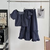 デニム綿生地 優しい雰囲気が漂うレースアップトップス&蝶結びスカート セット | 17kg | 詳細画像7 